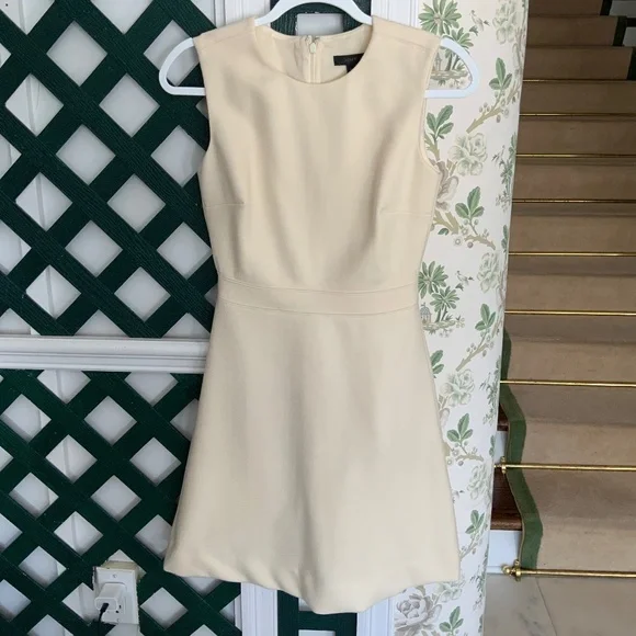 cream wool shift dress Sail to Sable Cream Tweed Button Front Shift Dress Cream / XL / SP2639